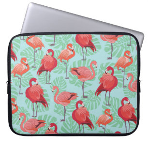 Rosa Flamingos: Exotisches Nahtloses Muster. Laptopschutzhülle