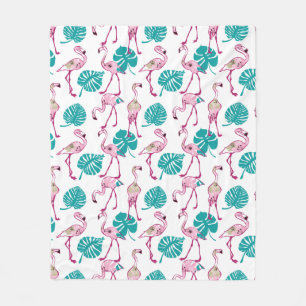 Rosa Flamingos Fleecedecke