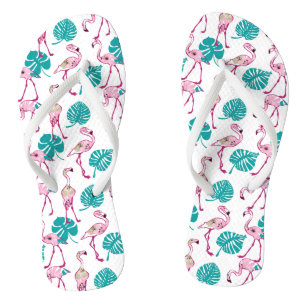 Rosa Flamingos Flip Flops