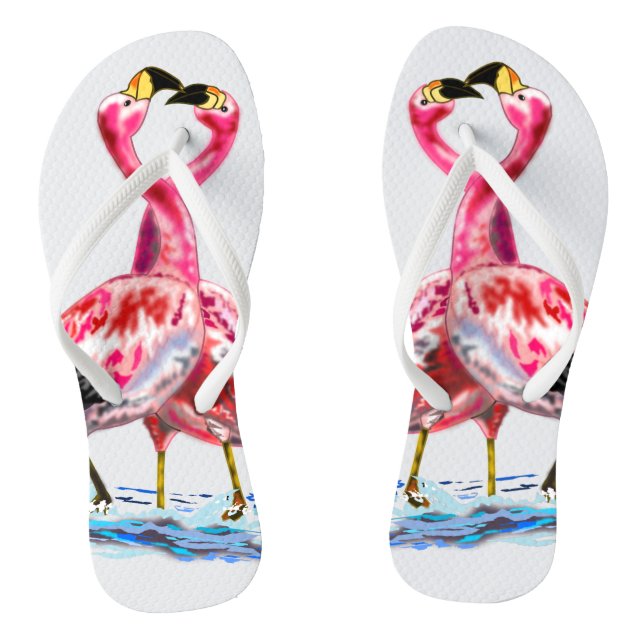 Rosa Flamingos Flip Flops - Ihre Farbe (Fußbett)
