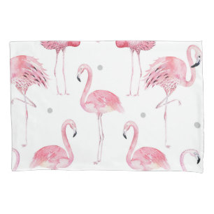 Rosa Flamingos Graue Polka Punkte Chic Minimal Ben Kissenbezug