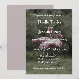Rosa Flamingos Hochzeit im Freien Einladung