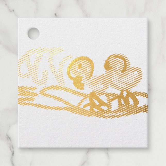 Rosa Flamingos Hochzeit Sommerspass Geschenkanhänger (Vorderseite)