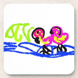 Rosa Flamingos Hochzeit Sommerspass Getränkeuntersetzer