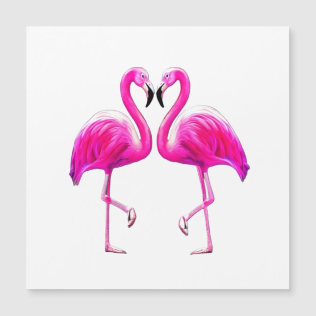 Rosa Flamingos in Liebe Magnetkarte (Vorderseite)