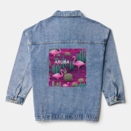 Rosa Flamingos Jeansjacke
