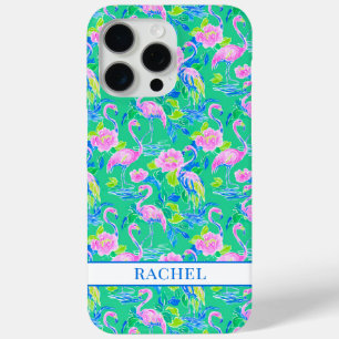 Rosa Flamingos mit Monogramm Case-Mate iPhone Hülle