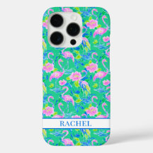 Rosa Flamingos mit Monogramm