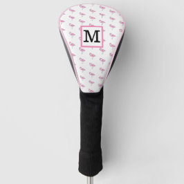 Rosa Flamingos Monogram Golf Headcover