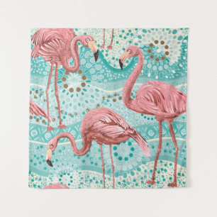 Rosa Flamingos nahtloses Muster Wandteppich
