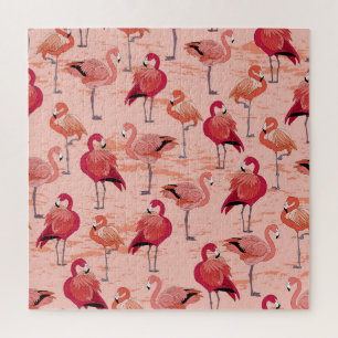 Rosa Flamingos: Nahtloses tropisches Muster