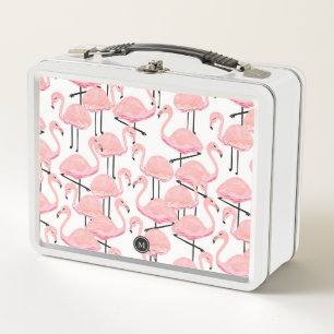 Rosa Flamingos personalisiert Metall Brotdose