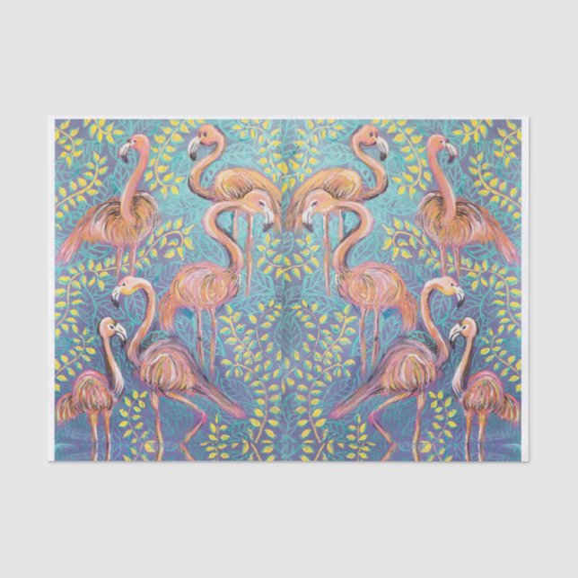 Rosa Flamingos Seidenpapier (Vorderseite)