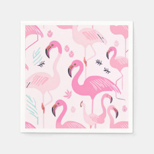 Rosa Flamingos Serviette