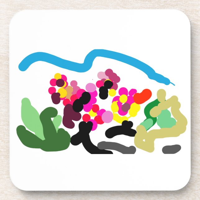 Rosa Flamingos tanzen Freude Getränkeuntersetzer (Vorderseite)