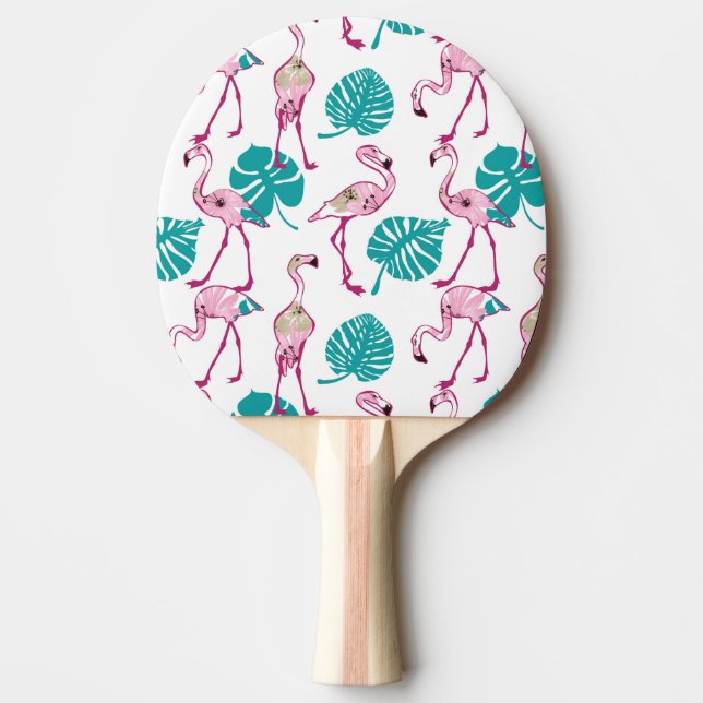 Rosa Flamingos Tischtennis Schläger (Vorderseite)