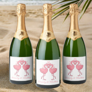 Rosa Flamingos Tropische Sommer-Strandhochzeit