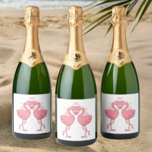 Rosa Flamingos Tropische Sommer-Strandhochzeit