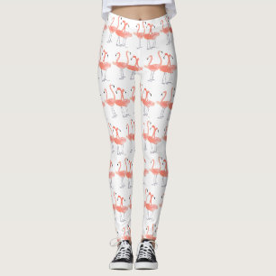 Rosa Flamingos Tropische Vögel Wasserfarbe Süßer V Leggings