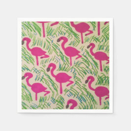 Rosa Flamingos tropisches Muster Serviette