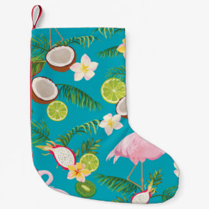 Rosa Flamingos: tropisches nahtloses Muster Kleiner Weihnachtsstrumpf