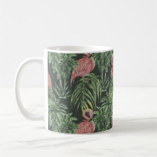 Rosa Flamingos, tropisches Vintages Muster. Kaffeetasse