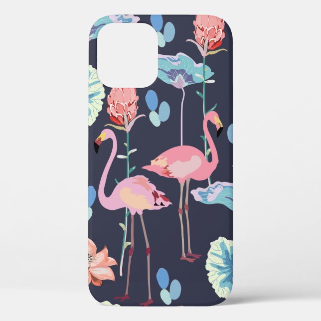 Rosa Flamingos, umgeben von Lotus-Blume und Pro Case-Mate iPhone Hülle (Rückseite)
