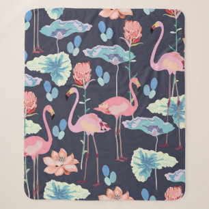 Rosa Flamingos, umgeben von Lotus-Blume und Pro Sherpadecke