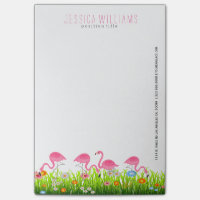 Rosa Flamingos und farbenfrohe Frühlingsblumen