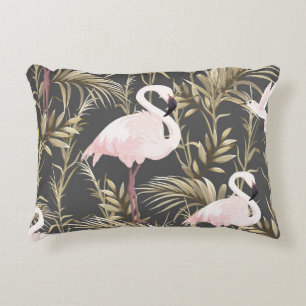 Rosa Flamingos und goldene Pflanze nahtlos Dekokissen