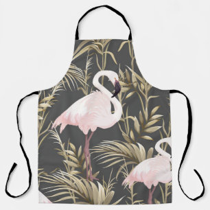 Rosa Flamingos und goldene Pflanzen nahtloses Must Schürze