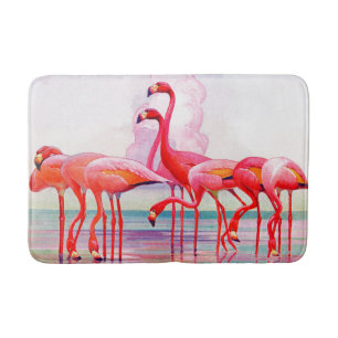 Rosa Flamingos von Francis Lee Jaques Badematte
