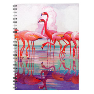 Rosa Flamingos von Francis Lee Jaques Notizblock