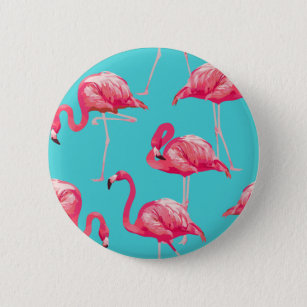 Rosa Flamingovögel auf Türkishintergrund Button