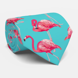 Rosa Flamingovögel auf Türkishintergrund Krawatte