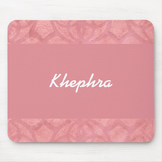 Rosa Fledermaus-Batik-Name Mousepad (Vorne)