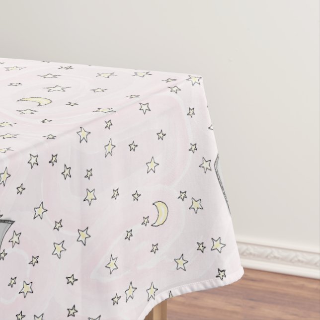 Rosa Fledermäuse Niedliches KinderHalloween Tischdecke (Beispiel)