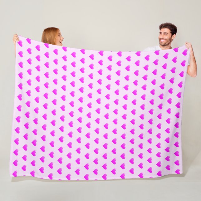 Rosa Fleece Blanket mit Herz oder Farbe wählen (Beispiel)