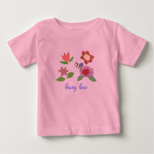 Rosa fleißiges Bienen-Shirt Baby T-shirt