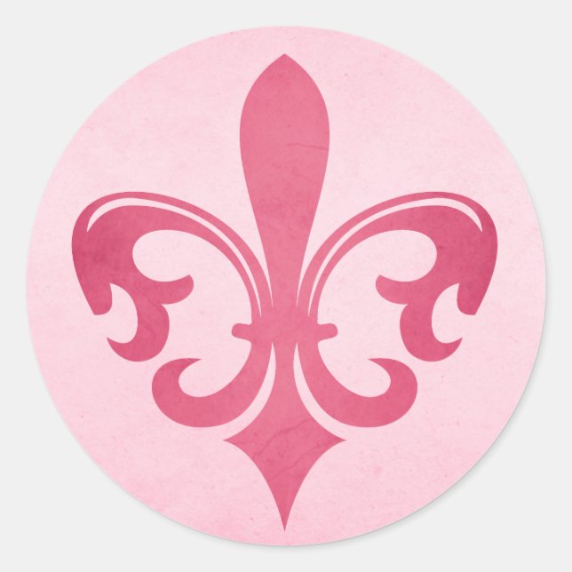 Rosa Fleur de lis Aufkleber (Vorderseite)