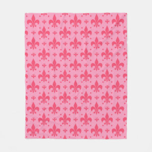 rosa Fleur-de-lis-Muster Fleecedecke