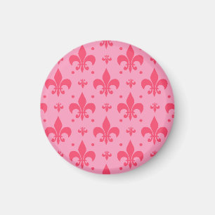rosa Fleur-de-lis-Muster Magnet