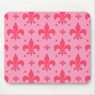 rosa Fleur-de-lis-Muster Mousepad