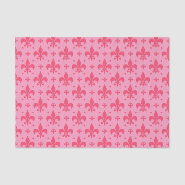 rosa Fleur-de-lis-Muster Seidenpapier (Vorderseite)