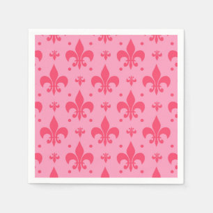 rosa Fleur-de-lis-Muster Serviette