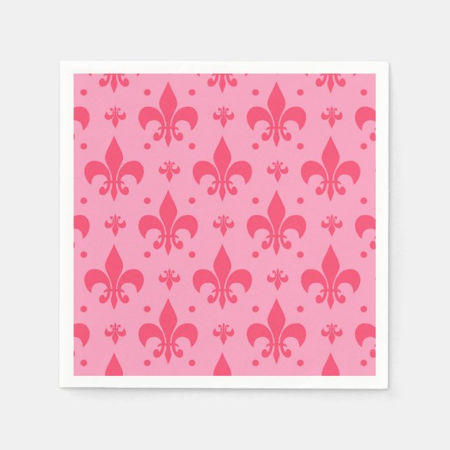 rosa Fleur-de-lis-Muster Serviette (Vorderseite)