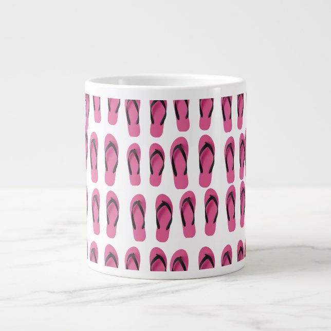 Rosa Flip Flops Jumbo-Tasse (Vorderseite)