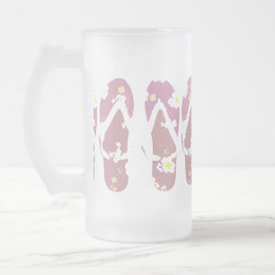 Rosa Flip Flops Mattglas Bierglas
