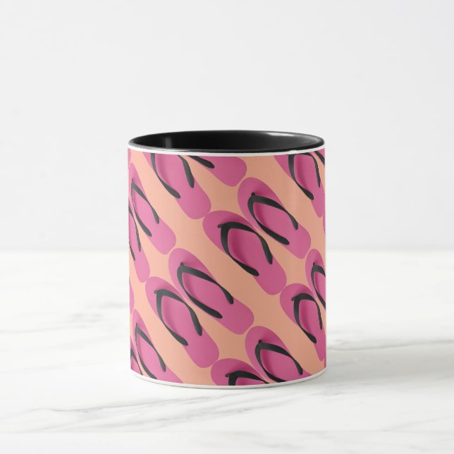Rosa Flip Flops Spaß Tasse (Zentrum)