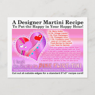 Rosa Flirtini Valentine Martini Rezept Postkarte